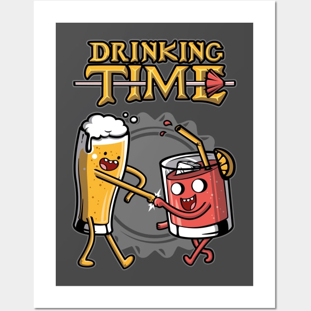 Drinking Time v2 Wall Art by Olipop